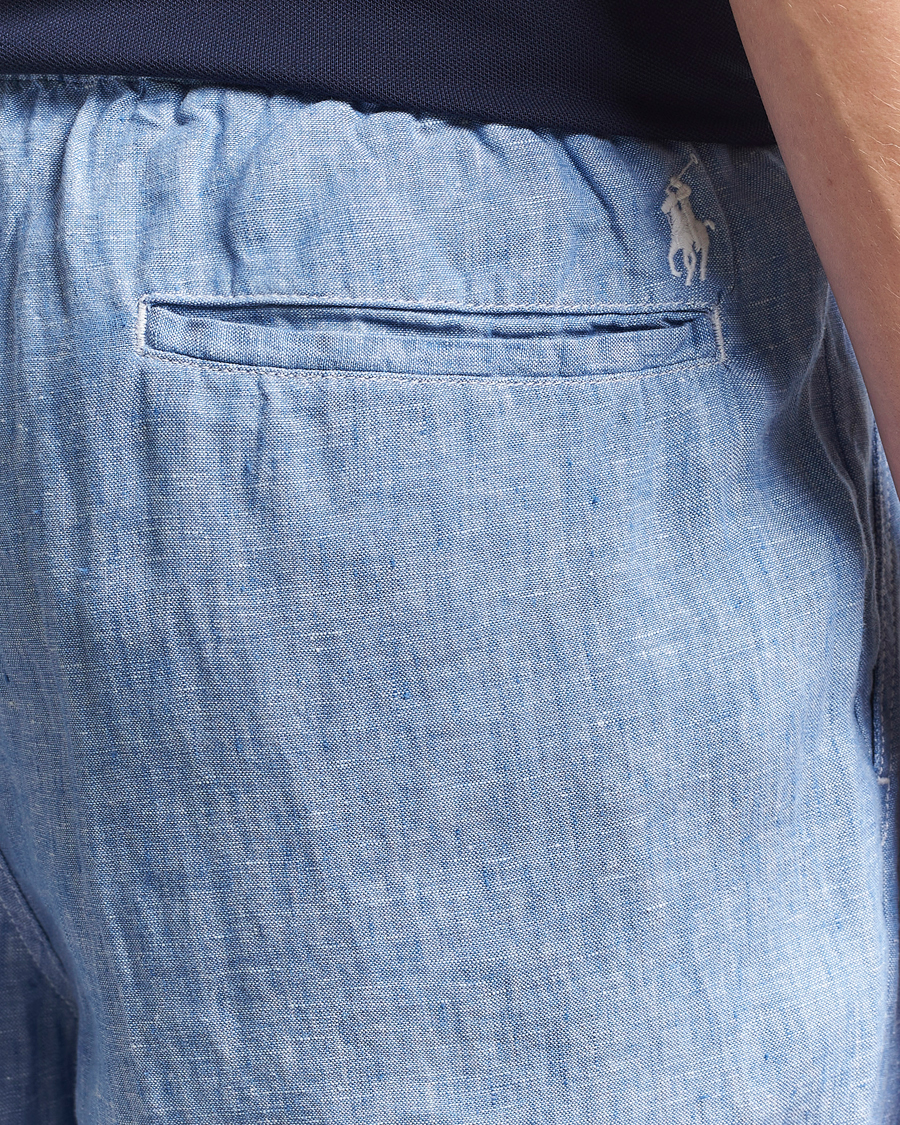 Uomini | Pantaloni | Polo Ralph Lauren | Pleated Chambray Linen Pants Blue