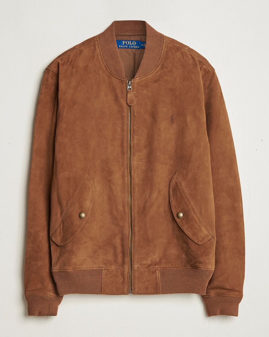 Uomini | Giacche | Polo Ralph Lauren | Flight Suede Bomber Jacket Country Brown