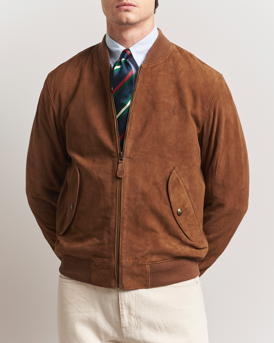Uomini | Giacche | Polo Ralph Lauren | Flight Suede Bomber Jacket Country Brown
