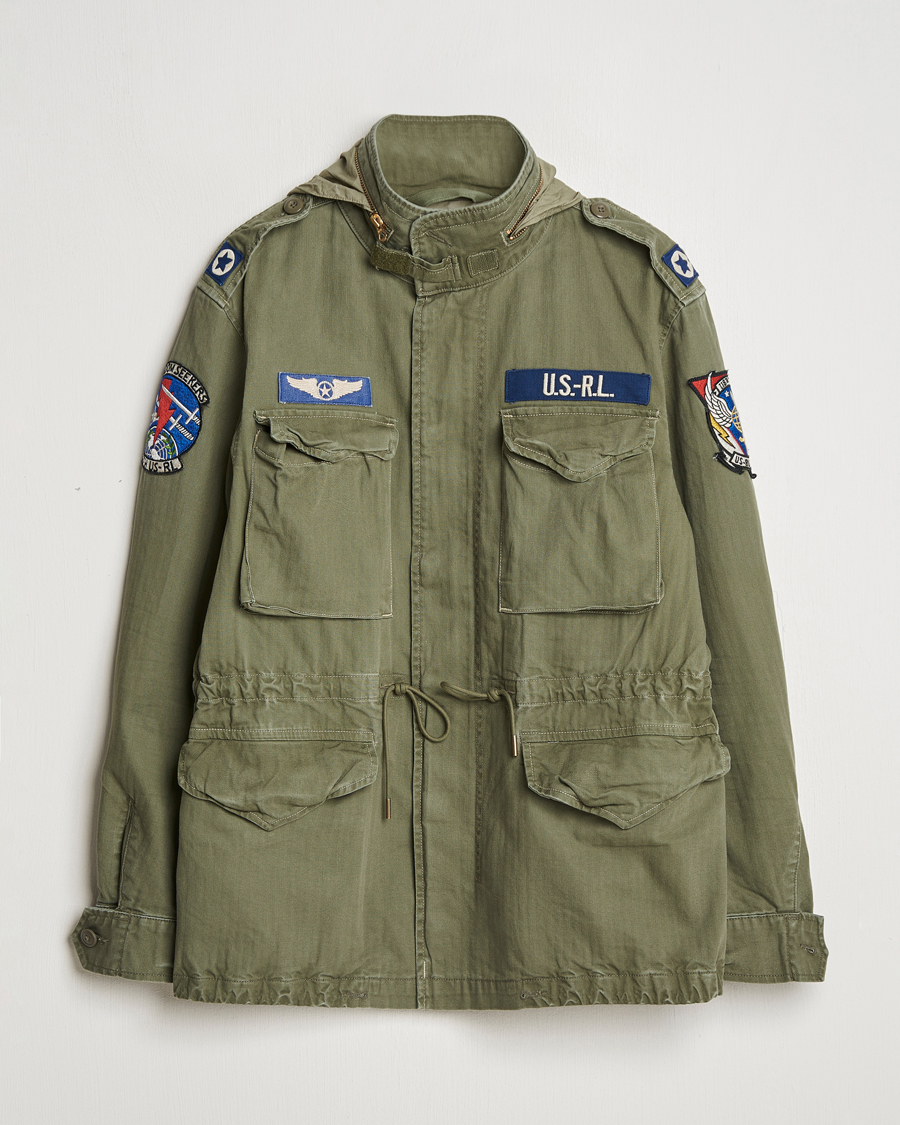 Uomini | Giacche | Polo Ralph Lauren | Herringbone Field Jacket Olive Mountain