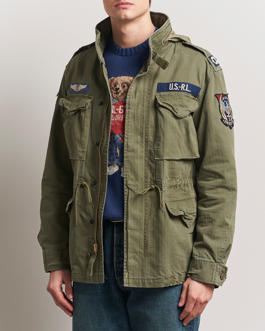 Uomini | Giacche | Polo Ralph Lauren | Herringbone Field Jacket Olive Mountain