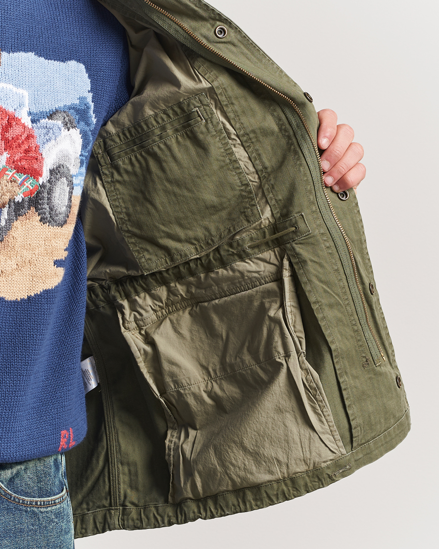 Uomini | Giacche | Polo Ralph Lauren | Herringbone Field Jacket Olive Mountain