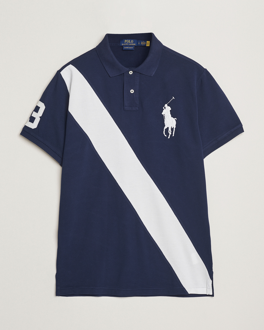 Uomini | Polo | Polo Ralph Lauren | Custom Slim Fit Big Pony Polo Newport Navy/White