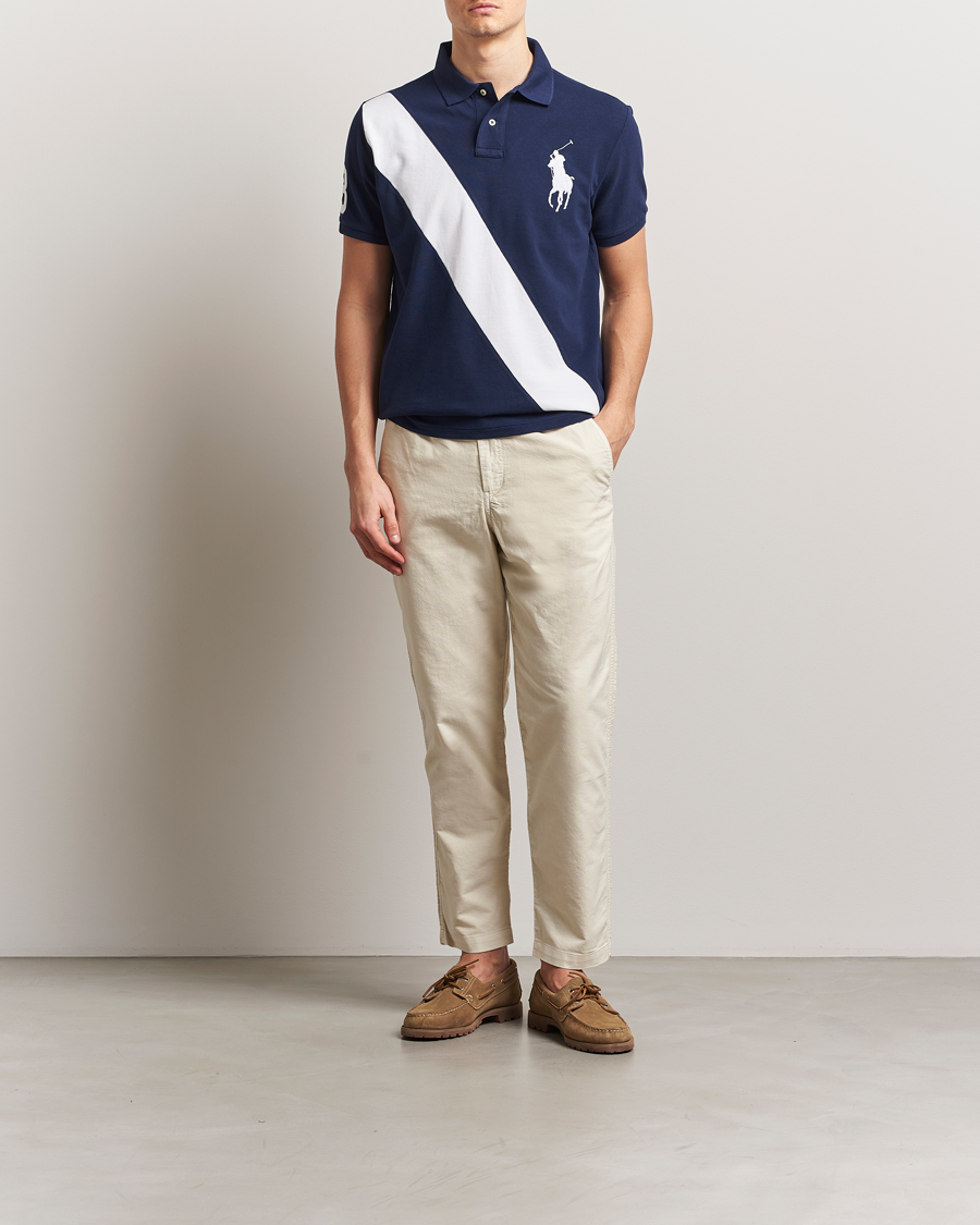 Uomini | Polo | Polo Ralph Lauren | Custom Slim Fit Big Pony Polo Newport Navy/White