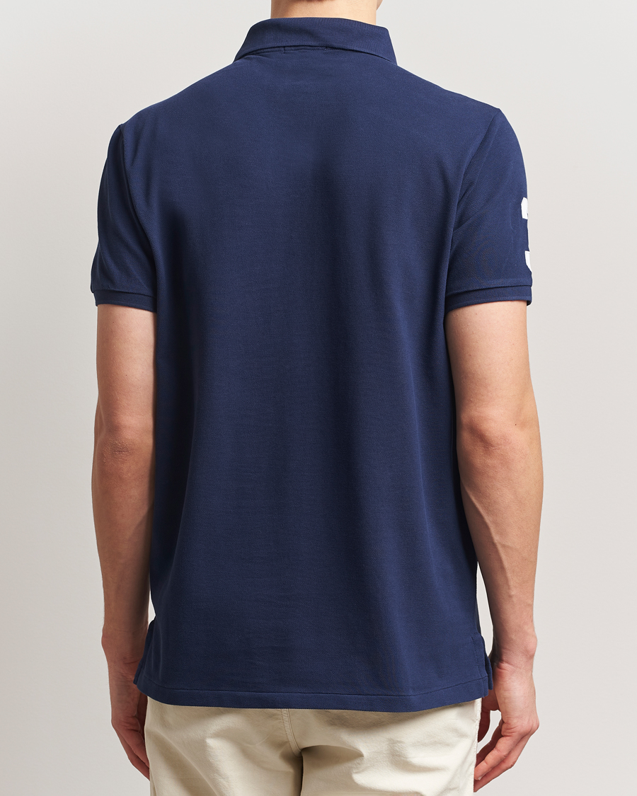 Uomini | Polo | Polo Ralph Lauren | Custom Slim Fit Big Pony Polo Newport Navy/White