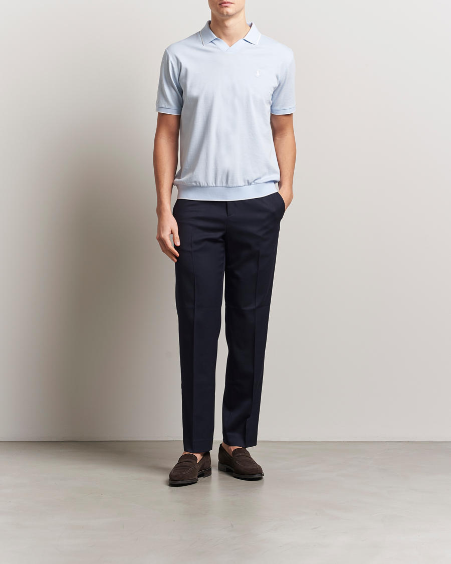 Uomini | Polo | Polo Ralph Lauren | Johnny Jaquard Knitted Polo Office Blue