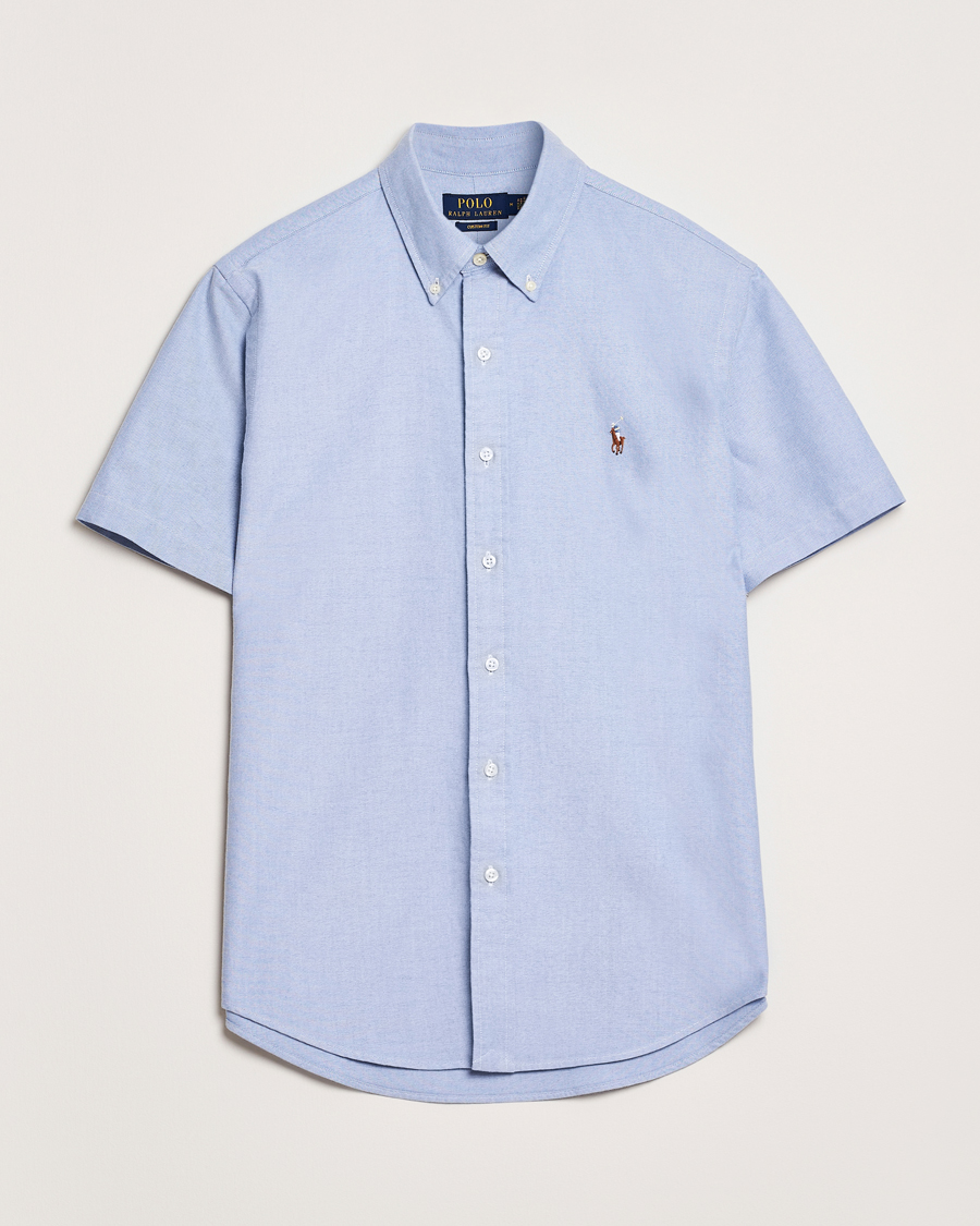 Uomini | Camicie | Polo Ralph Lauren | Short Sleeve Oxford Shirt Blue