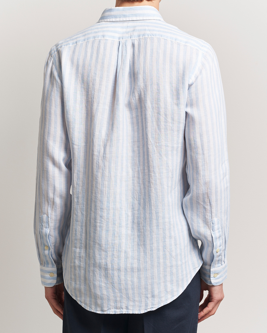Uomini | Camicie | Polo Ralph Lauren | Custom Fit Striped Linen Shirt Office Blue/White