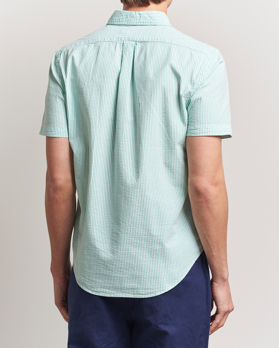Uomini | Camicie | Polo Ralph Lauren | Seersucker Short Sleeve Striped Shirt Green/White