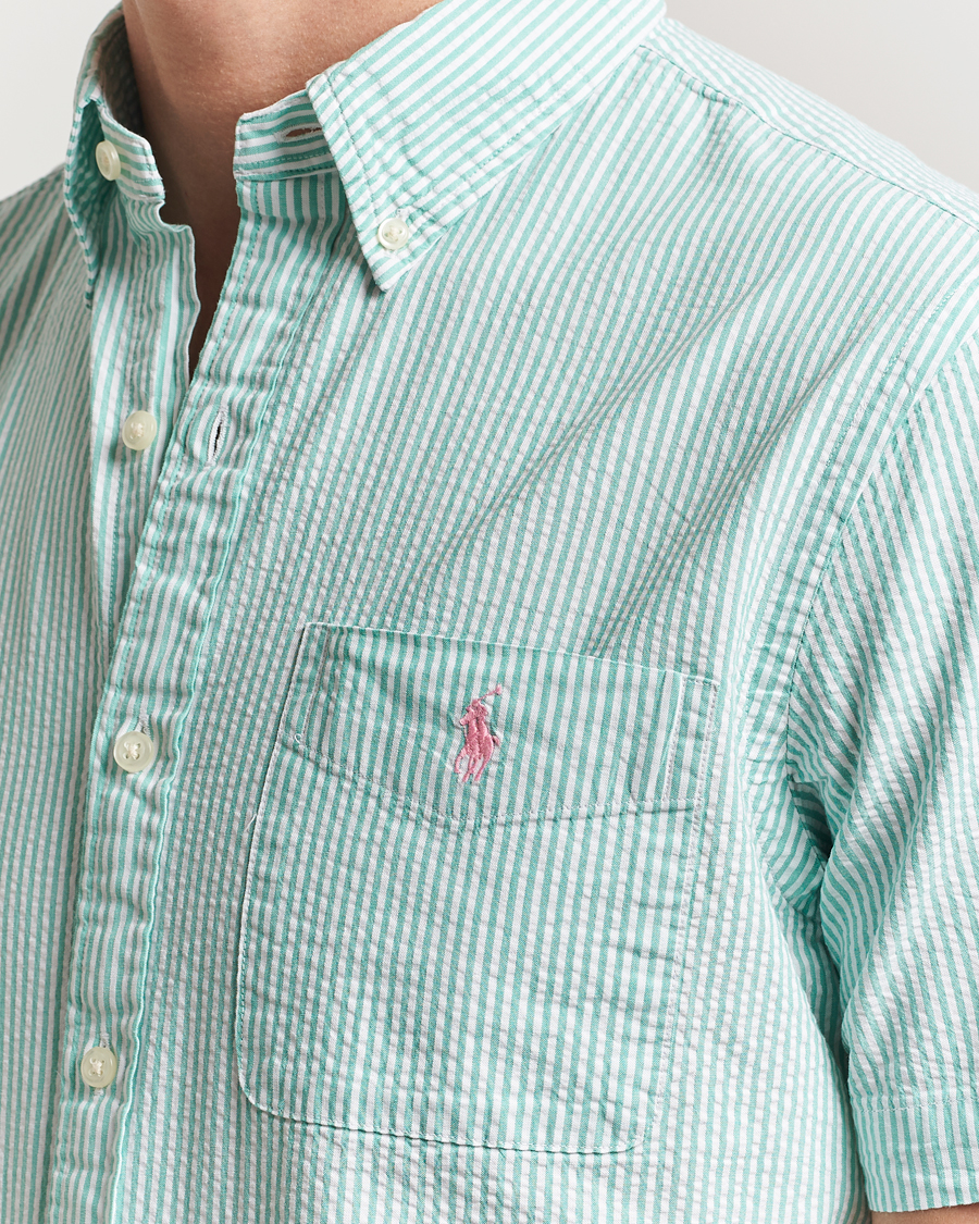 Uomini | Camicie | Polo Ralph Lauren | Seersucker Short Sleeve Striped Shirt Green/White