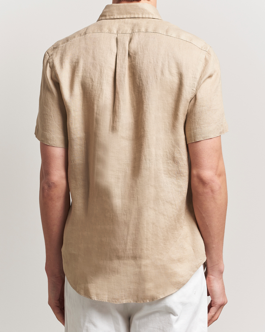 Uomini | Camicie | Polo Ralph Lauren | Short Sleeve Linen Shirt Coastal Beige