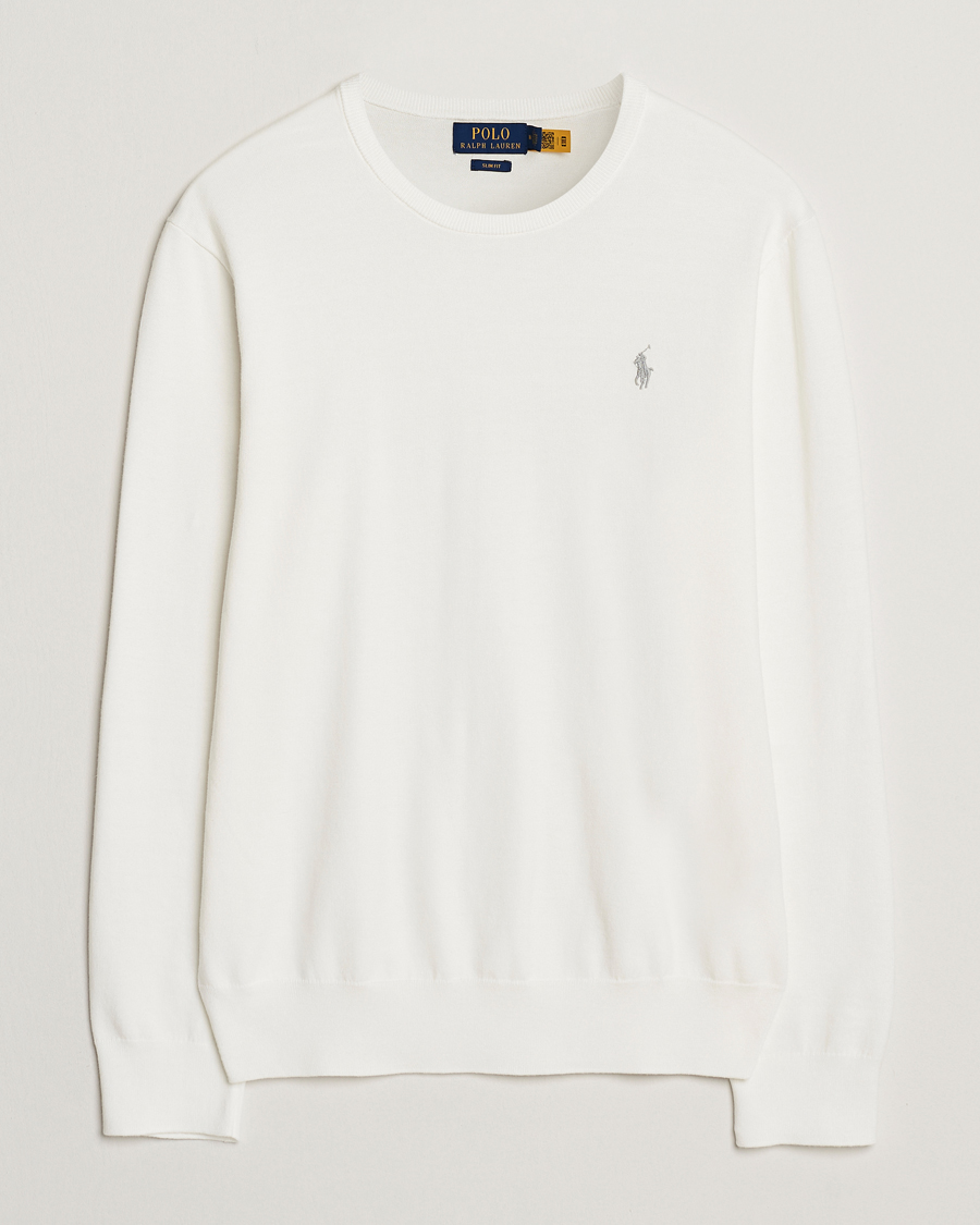 Uomini | Maglieria | Polo Ralph Lauren | Cotton Crew Neck Sweater Deckwash White