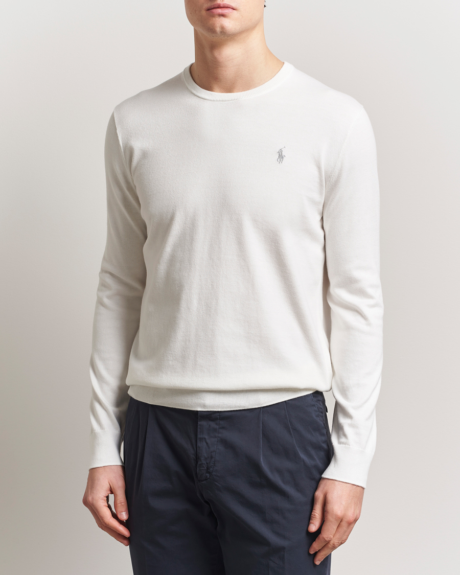 Uomini | Maglieria | Polo Ralph Lauren | Cotton Crew Neck Sweater Deckwash White