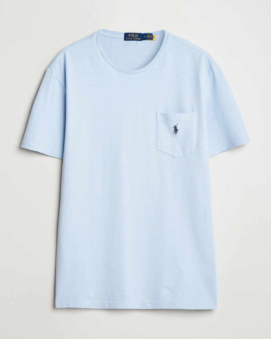 Uomini | T-shirt | Polo Ralph Lauren | Cotton Linen T-Shirt Office Blue