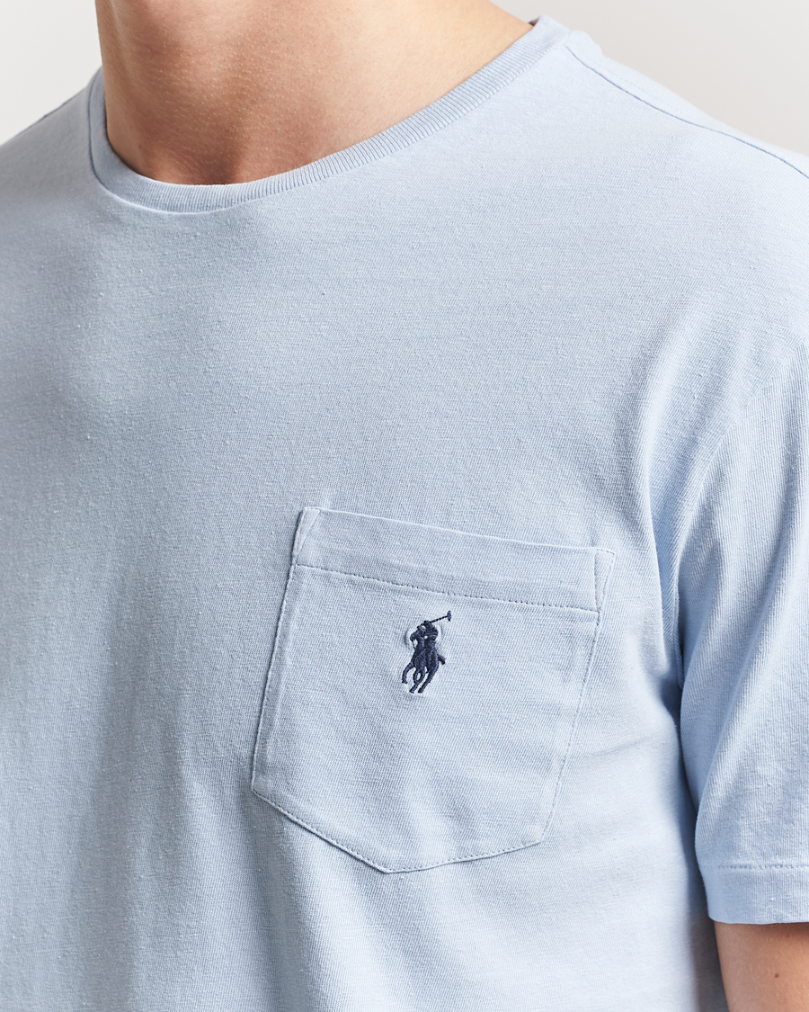 Uomini | T-shirt | Polo Ralph Lauren | Cotton Linen T-Shirt Office Blue