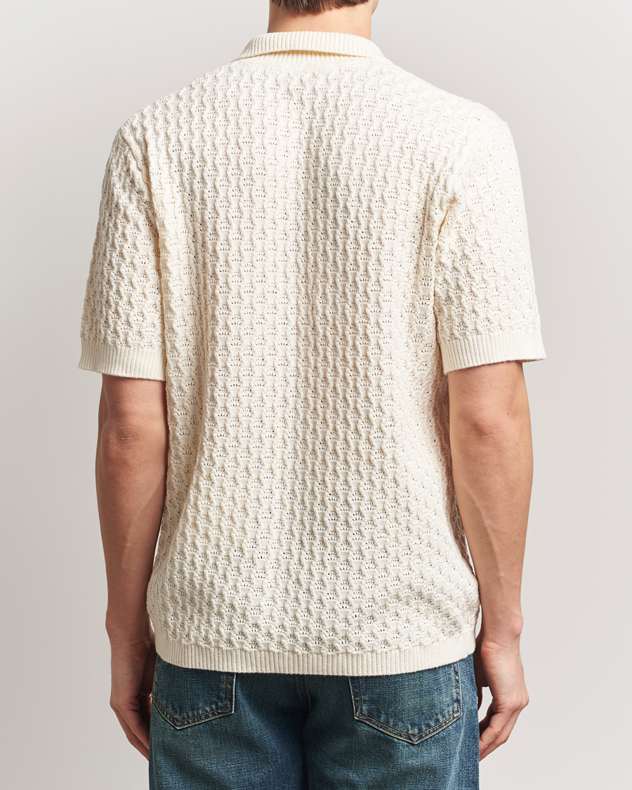 Uomini | Camicie | LES DEUX | Gespertus Knitted Short Sleeve Shirt Ivory