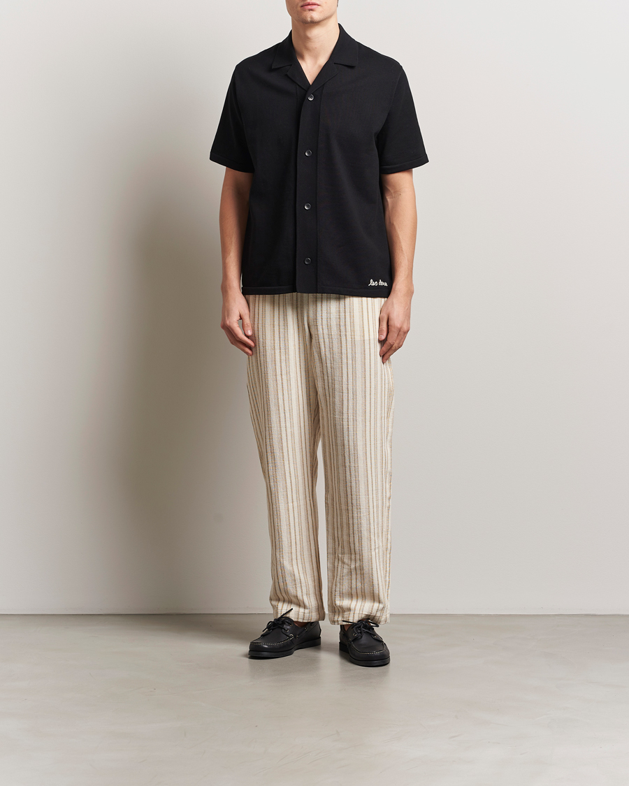 Uomini | Camicie | LES DEUX | Geoffery Short Sleeve Knitted Shirt Black