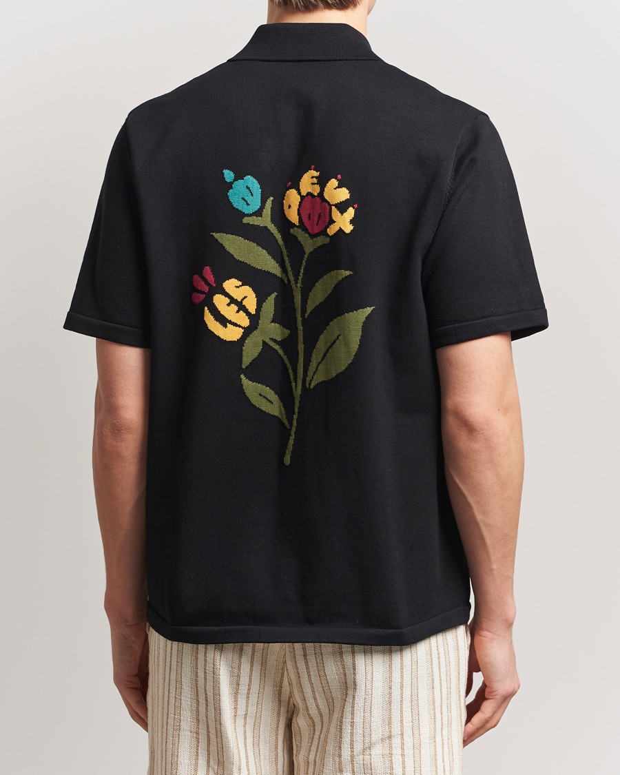 Uomini | Camicie | LES DEUX | Geoffery Short Sleeve Knitted Shirt Black