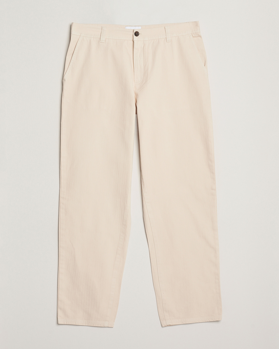 Uomini | Pantaloni | LES DEUX | Cody Cotton Herringbone Pants Ivory