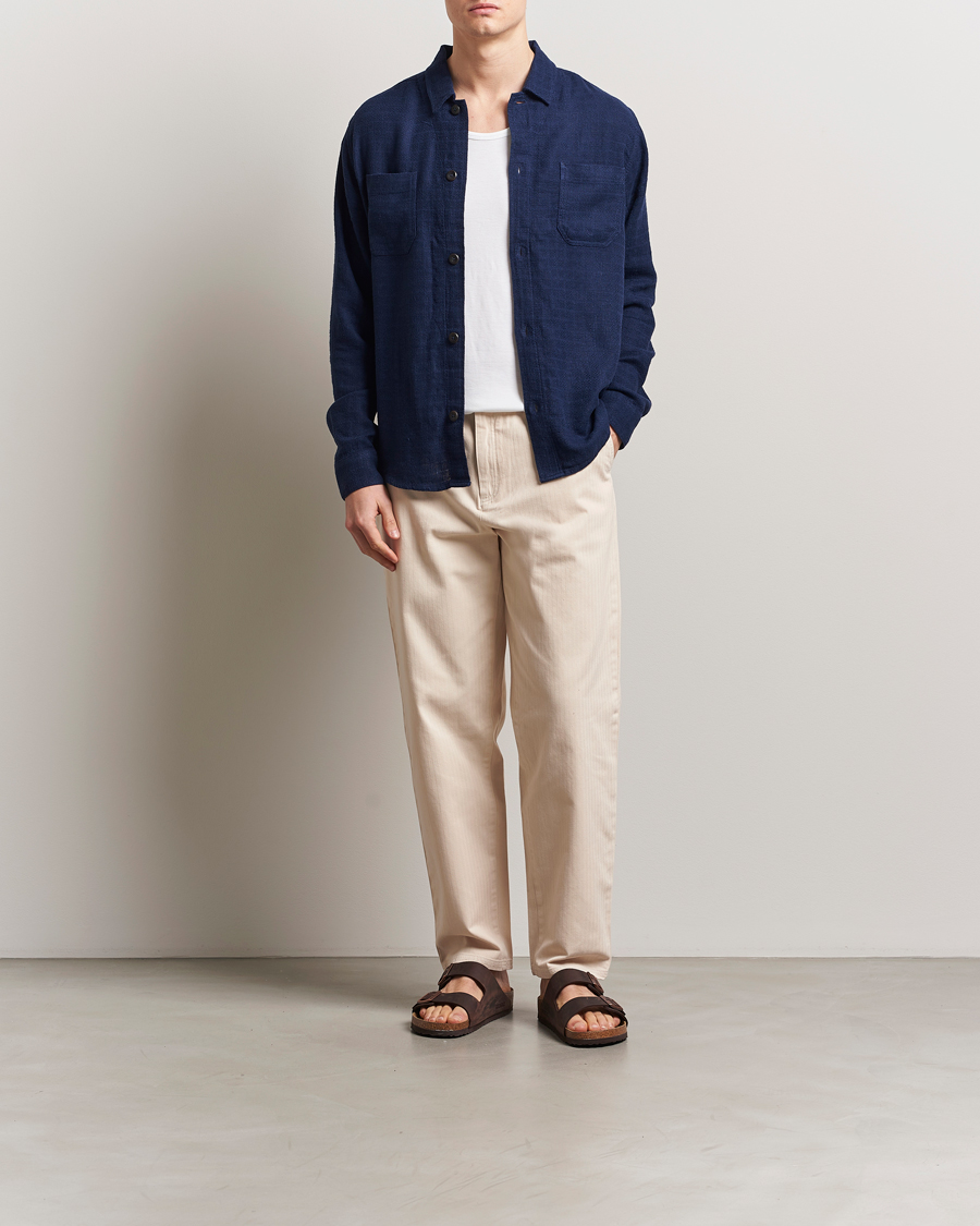 Uomini | Pantaloni | LES DEUX | Cody Cotton Herringbone Pants Ivory