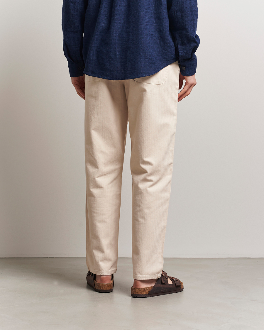Uomini | Pantaloni | LES DEUX | Cody Cotton Herringbone Pants Ivory