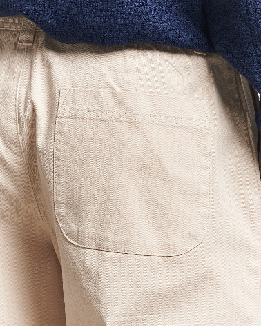Uomini | Pantaloni | LES DEUX | Cody Cotton Herringbone Pants Ivory