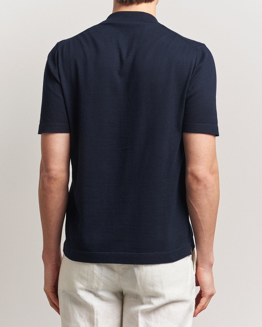 Uomini | Camicie | Altea | Jacquard Knit Camp Shirt Navy