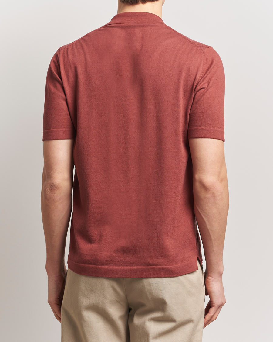 Uomini | Camicie | Altea | Jacquard Knit Camp Shirt Burgundy