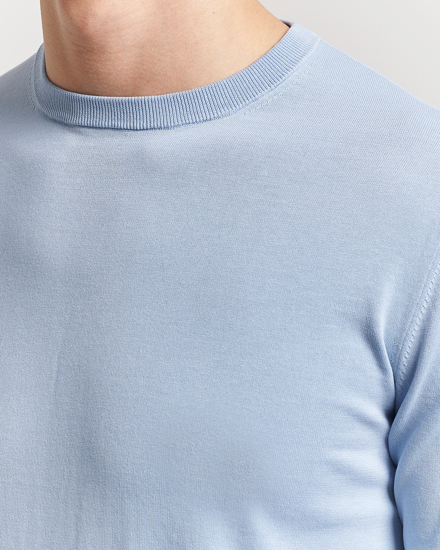 Uomini | Maglieria | Aspesi | Rib Cotton Crew Neck Light Blue