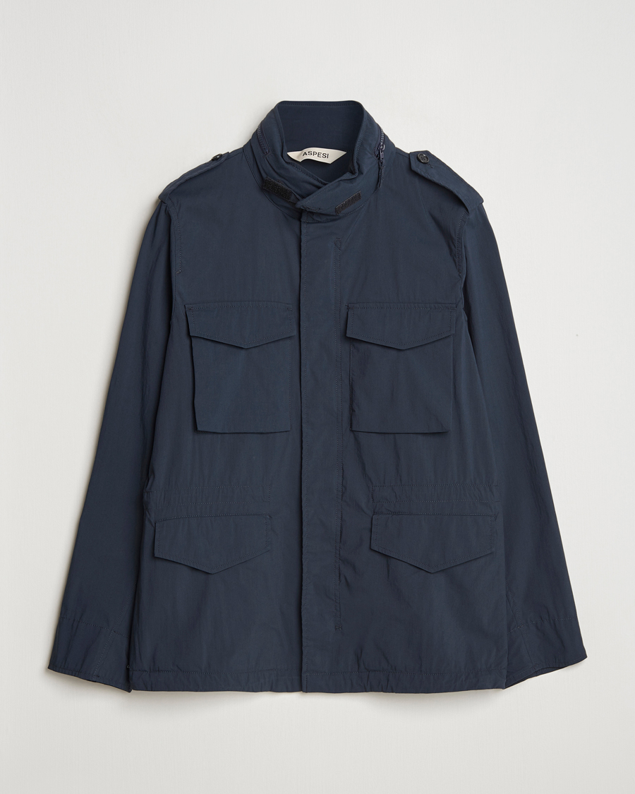 Uomini | Giacche | Aspesi | Lightweight Cotton Field Jacket Navy