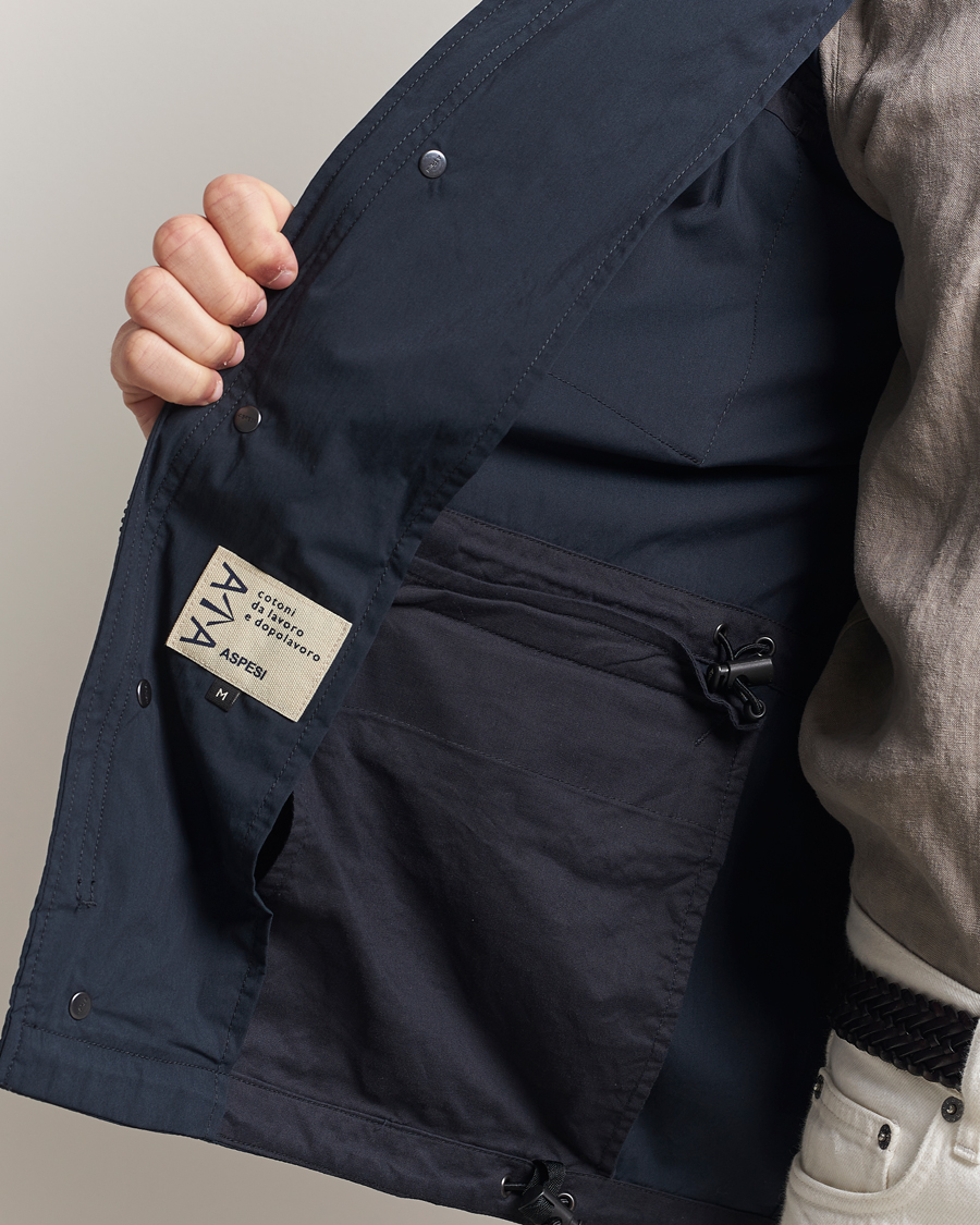 Uomini | Giacche | Aspesi | Lightweight Cotton Field Jacket Navy