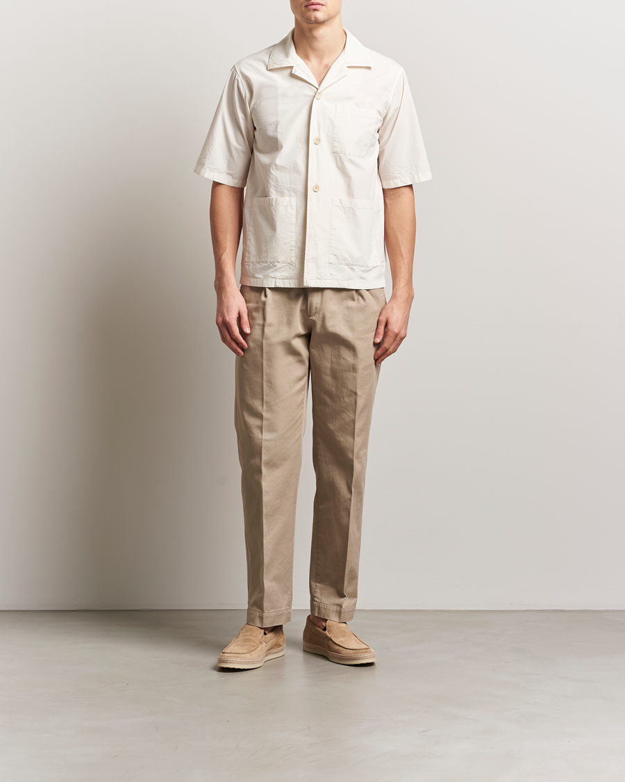 Uomini | Camicie | Aspesi | Short Sleeve Utility Shirt Light Beige