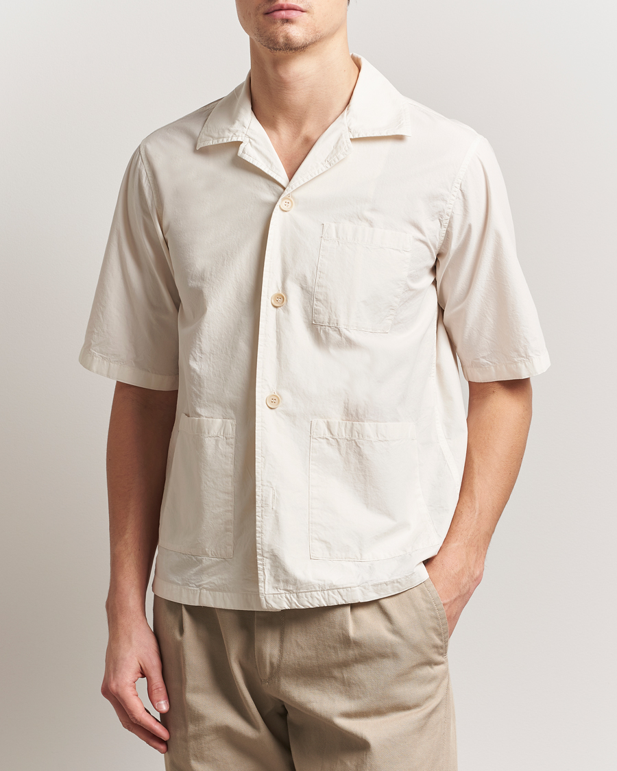 Uomini | Camicie | Aspesi | Short Sleeve Utility Shirt Light Beige