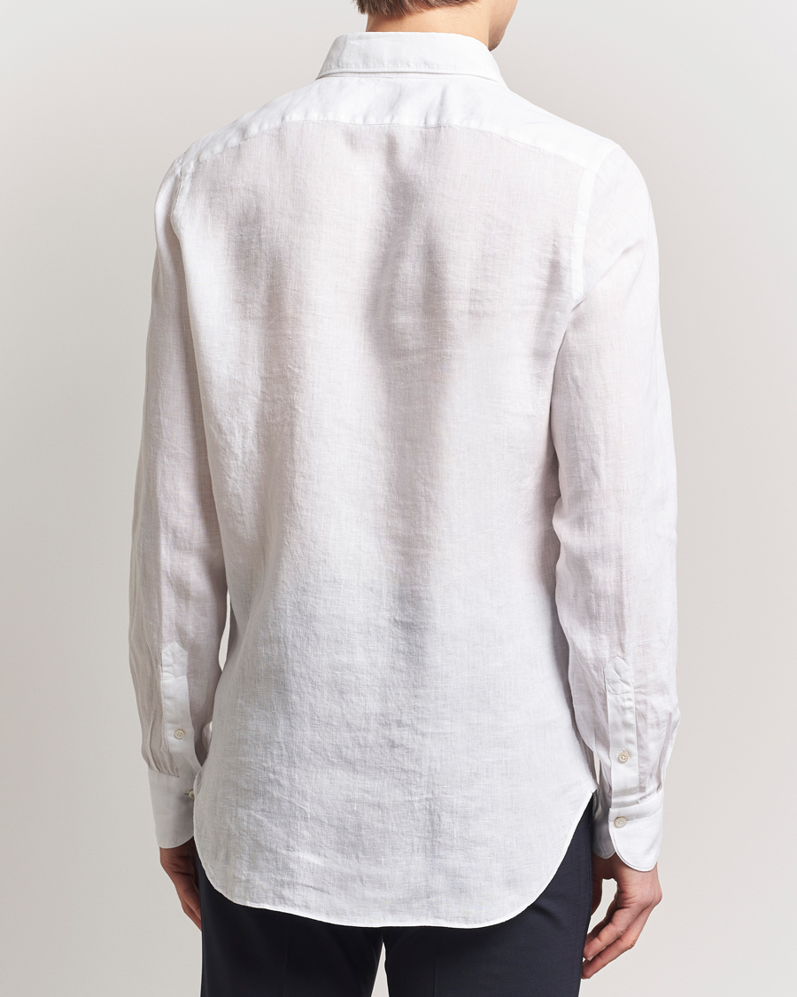 Uomini | Camicie | Finamore Napoli | Gaeta Linen Shirt White