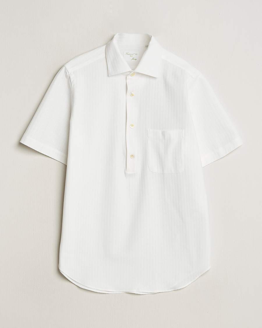Uomini | Camicie | Finamore Napoli | Vico Jersey Short Sleeve Polo White