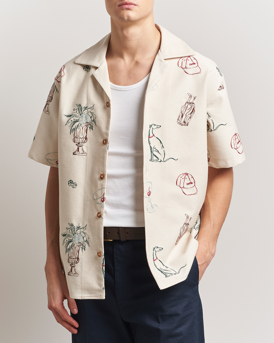 Uomini | Camicie | Drôle de Monsieur | Embroidered Country Club Shirt Ecru