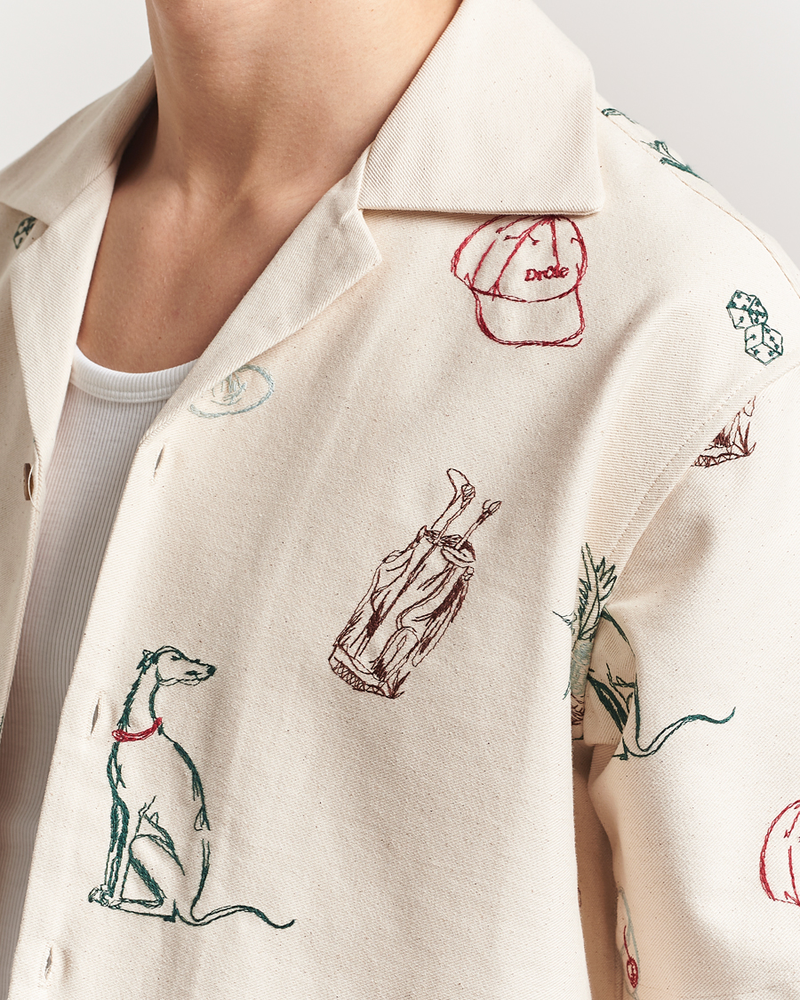 Uomini | Camicie | Drôle de Monsieur | Embroidered Country Club Shirt Ecru