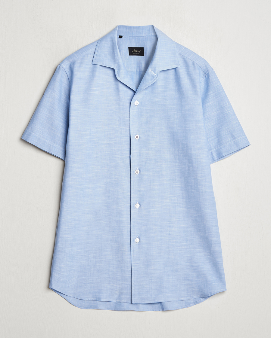 Uomini | Camicie | Brioni | Cotton Capri Shirt Light Blue