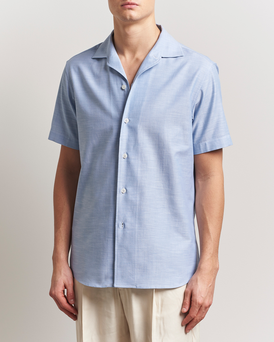 Uomini | Camicie | Brioni | Cotton Capri Shirt Light Blue