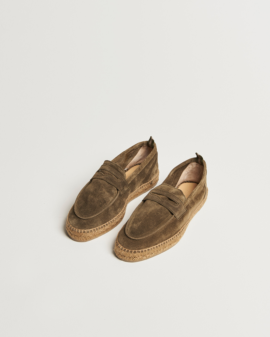 Uomini | Espadrillas | Castañer | Nacho Casual Suede Loafers Verde Bosque