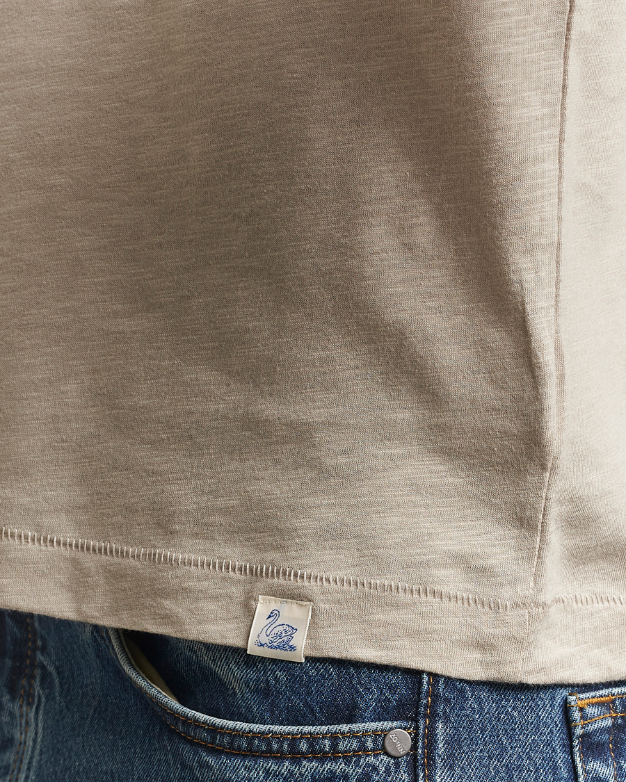 Uomini | T-shirt | Merz b. Schwanen | Organic Pima Cotton Slub Crew Neck T-Shirt Greige