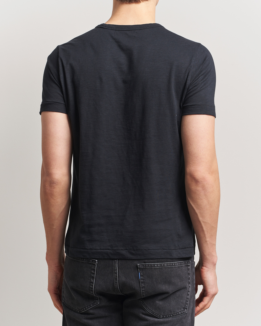 Uomini | T-shirt | Merz b. Schwanen | Organic Pima Cotton Slub Crew Neck T-Shirt Black