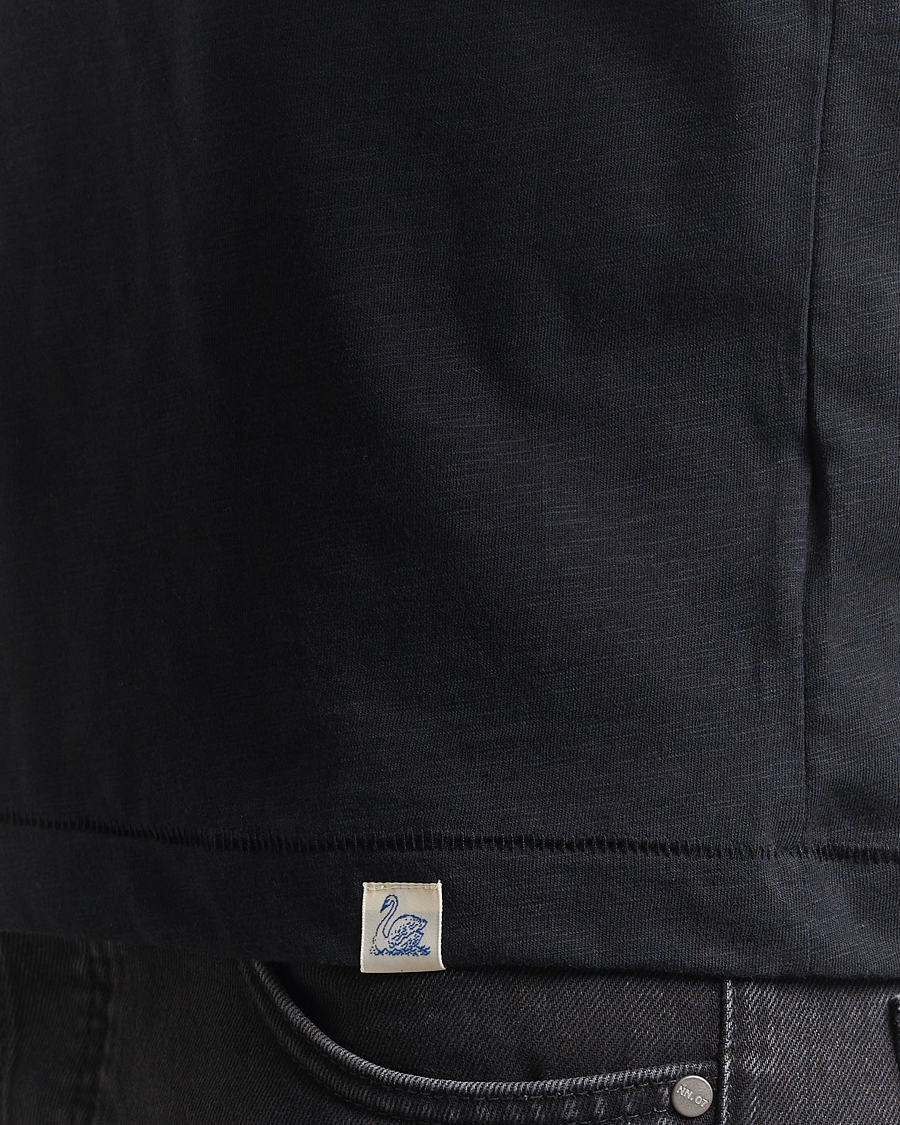 Uomini | T-shirt | Merz b. Schwanen | Organic Pima Cotton Slub Crew Neck T-Shirt Black