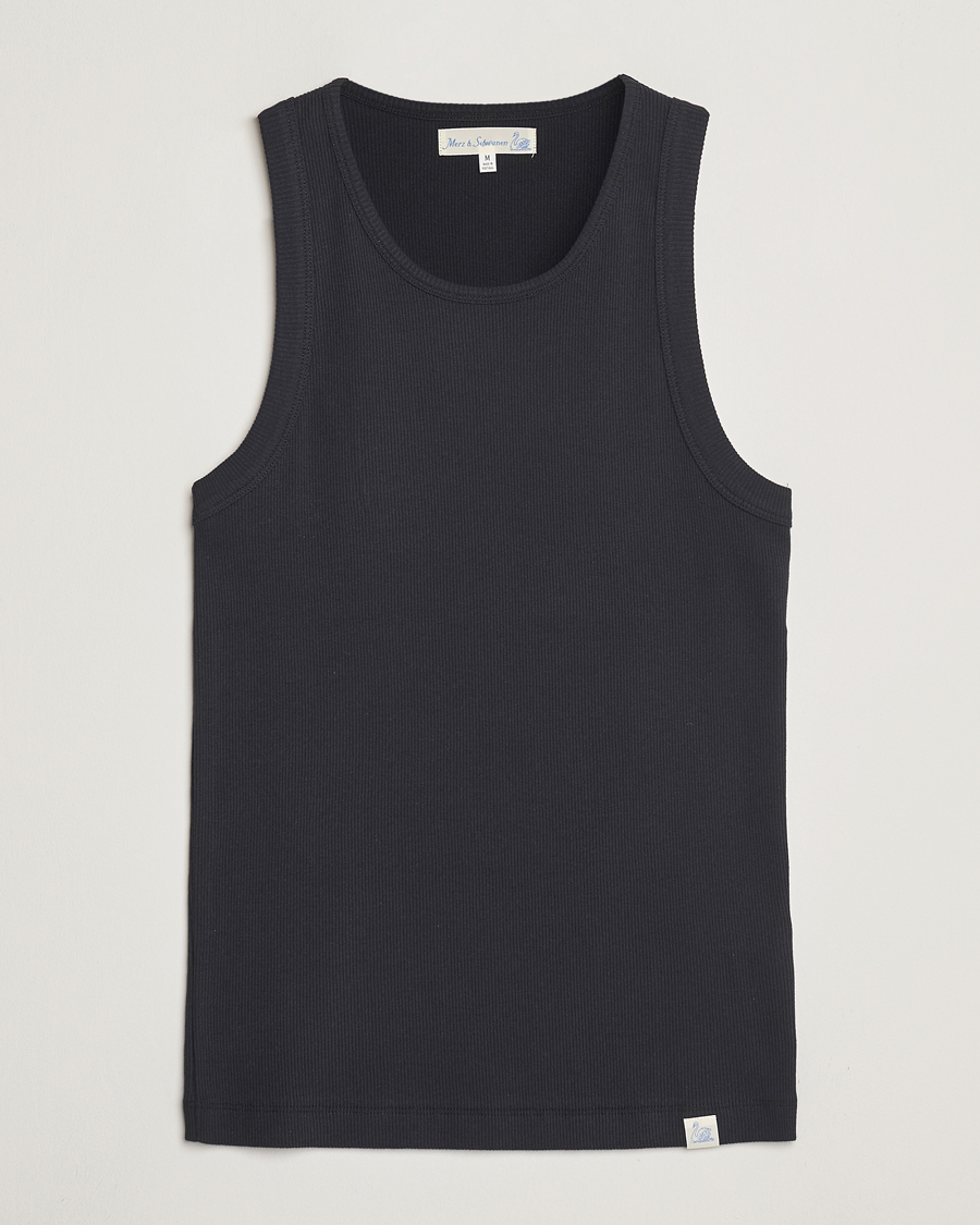 Uomini | T-shirt | Merz b. Schwanen | Ribbed Tank Top Charcoal