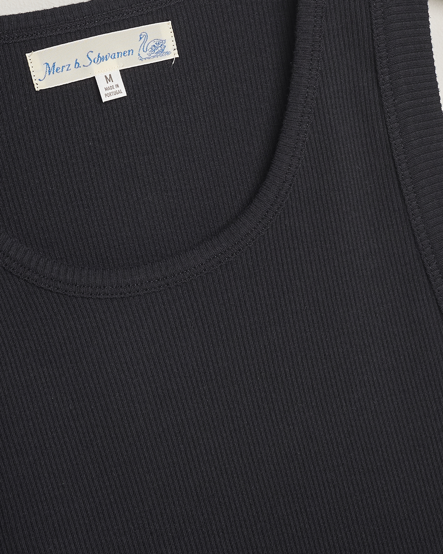 Uomini | T-shirt | Merz b. Schwanen | Ribbed Tank Top Charcoal
