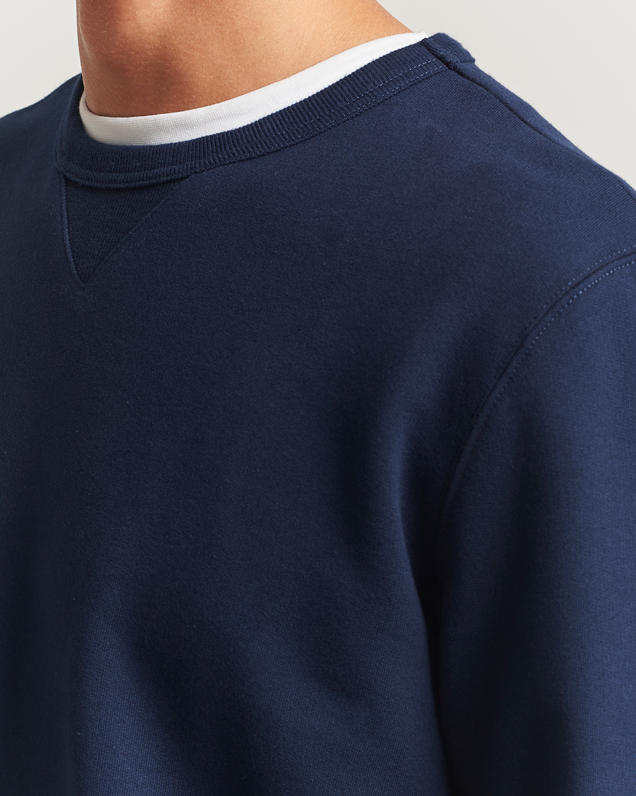 Uomini | Maglieria | Merz b. Schwanen | Sturdy Loopback Fleece Sweatshirt Ink Blue