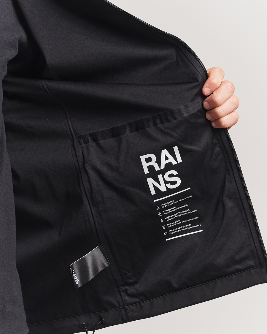 Uomini | Giacche | RAINS | Suva Hooded Waterproof Jacket Black