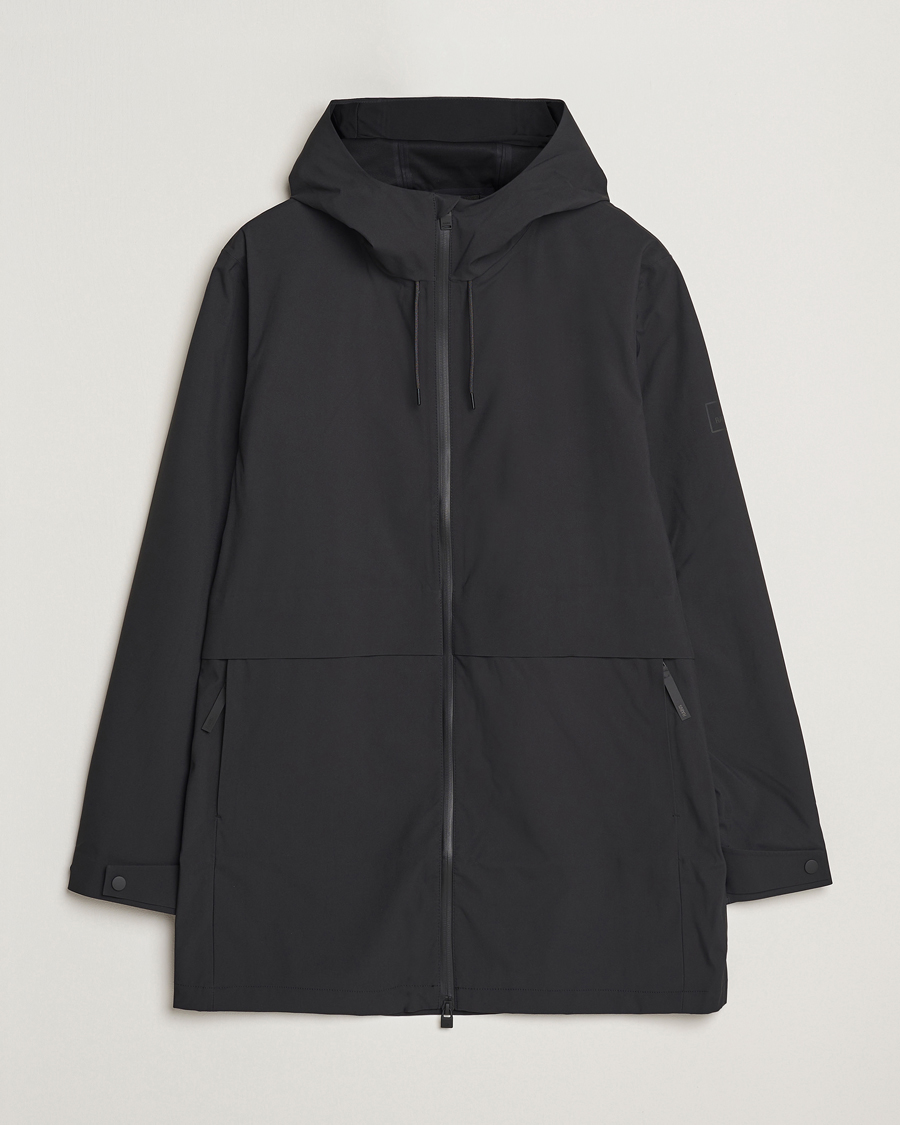 Uomini | Giacche | RAINS | Suva Hooded Waterproof Long Jacket Black