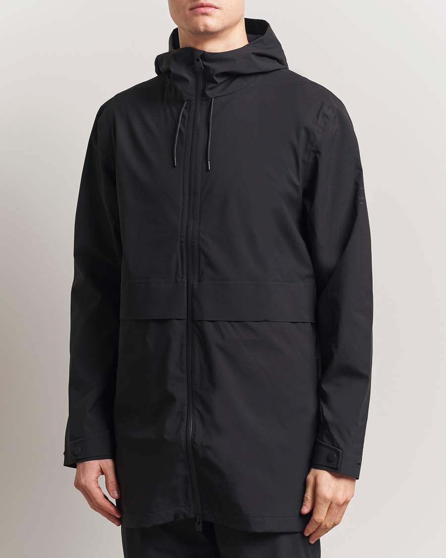 Uomini | Giacche | RAINS | Suva Hooded Waterproof Long Jacket Black