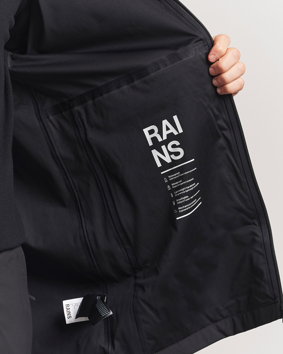 Uomini | Giacche | RAINS | Suva Hooded Waterproof Long Jacket Black